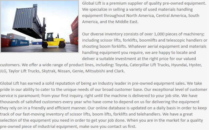Global Lift Equipment Tampa
